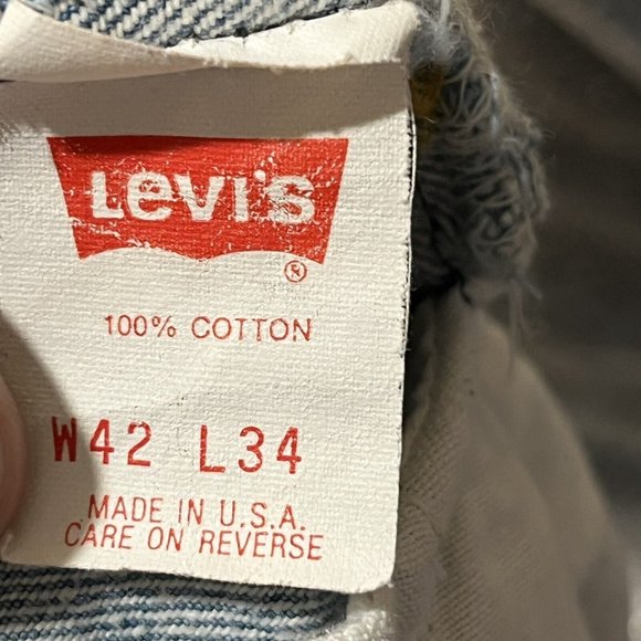 Vintage 90s Levi's 501xx Cutoff Denim Jean Shorts 42 actual 40” Waist Made USA - Picture 3 of 10